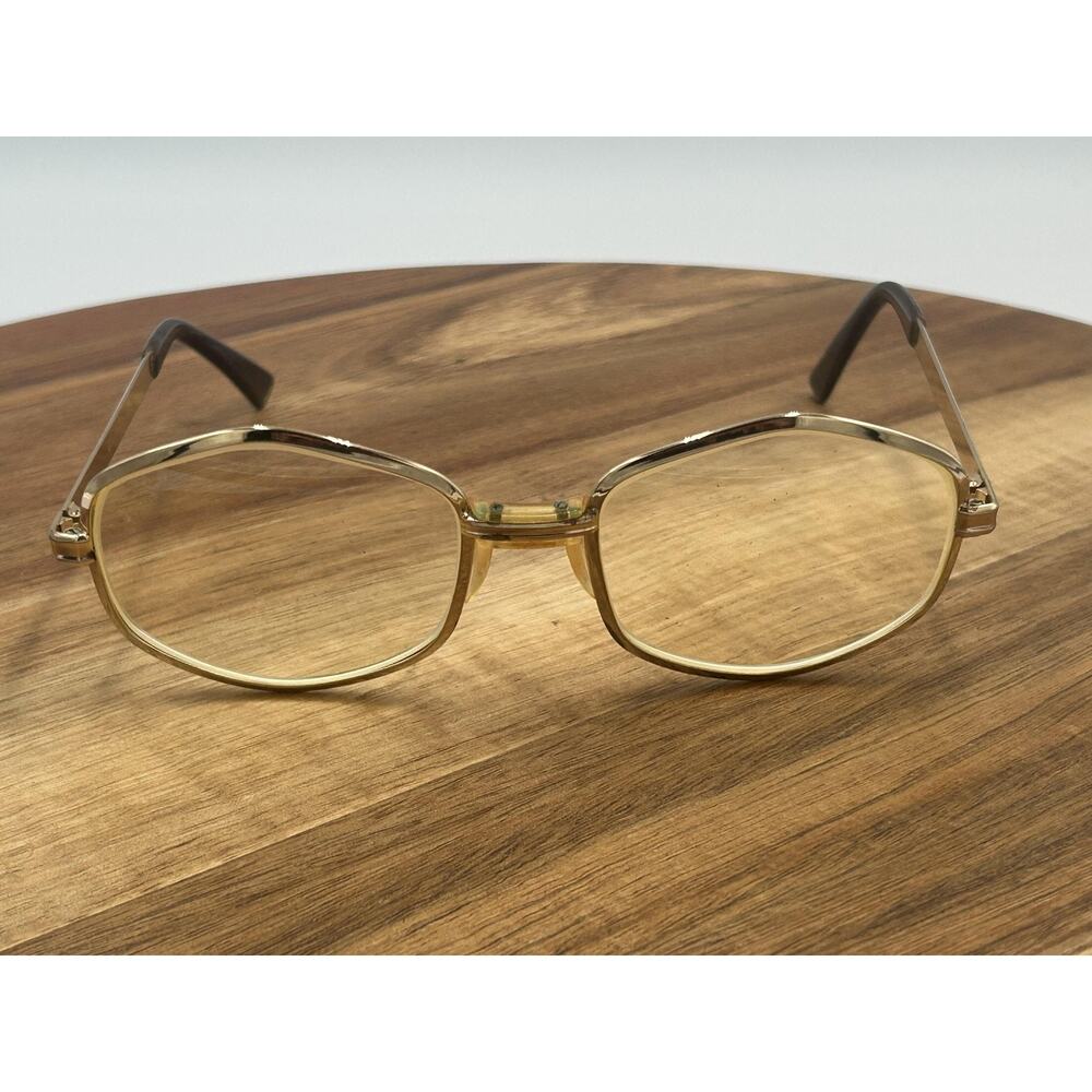 Zyloware Men's Eyeglasses Frames 70s Polygon Gold Tone Italy Frames Only